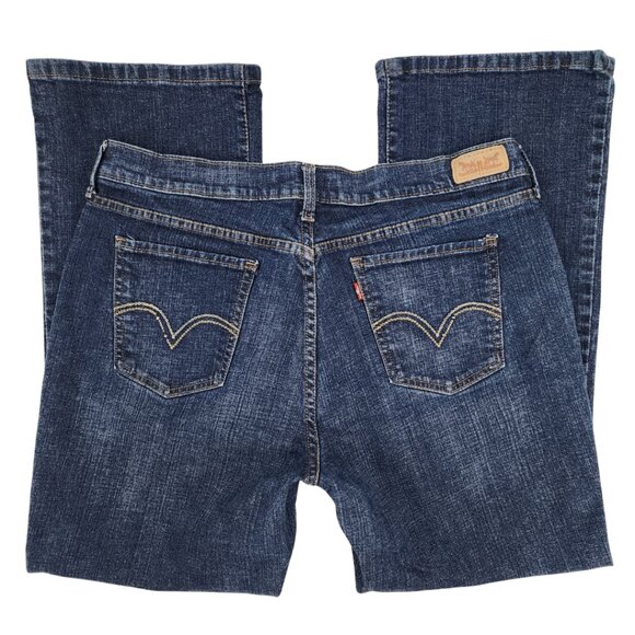 Levis 515 Bootcut Womens 16S 16 Short 35x28 Dark Blue Wash Boot Cut Denim Jeans - Picture 5 of 14